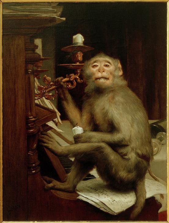 Affe am Klavier von Haeckel Ernst