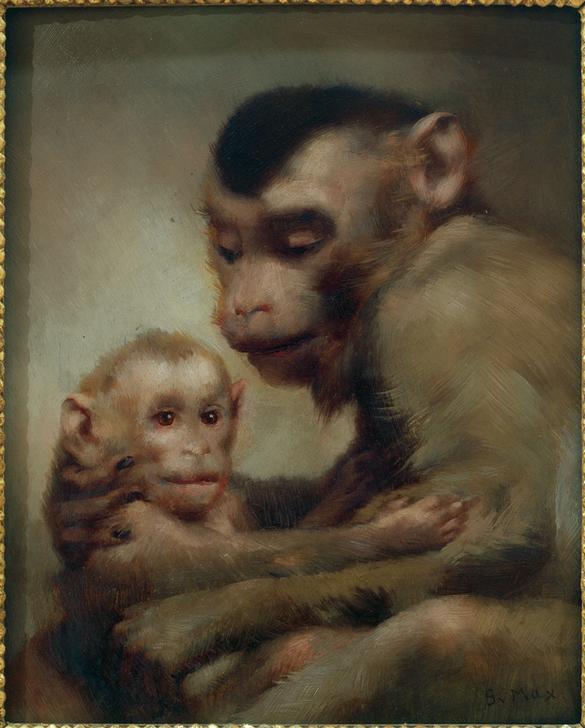Mutter mit Kind (Affen) von Haeckel Ernst