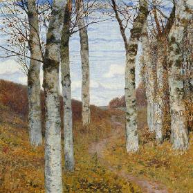 Birken im Herbst Um 1898