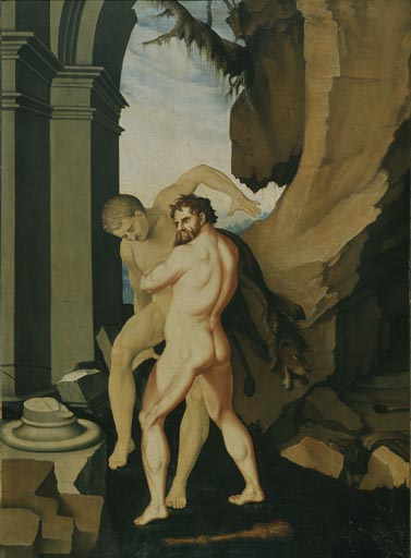 Herkules und Antaeus von Hans Baldung Grien