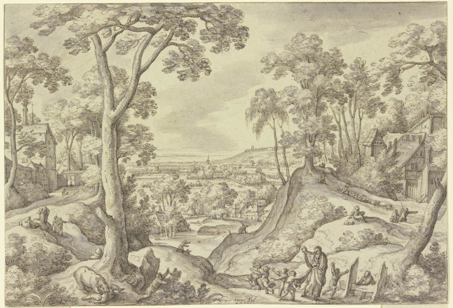 Landschaft mit dem Propheten Elisa von Hans Bol