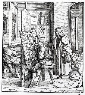 The Emperor in the Artist''s Studio, illustration from ''Der Weisskunig'', c.1509-18