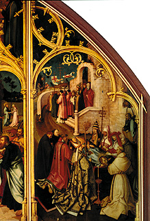 Basilikatafel San Paolo fuori le mura. Rechte Tafel Aufbahrung des hl. Pau von Hans Holbein der Ältere