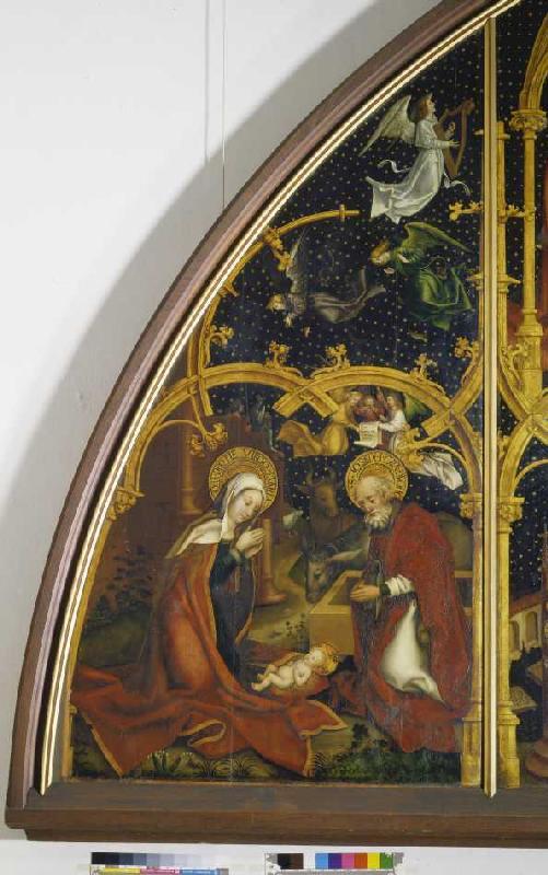 Detail Christi Geburt aus der Basilikatafel Sta.Maria Maggiore von Hans Holbein der Ältere