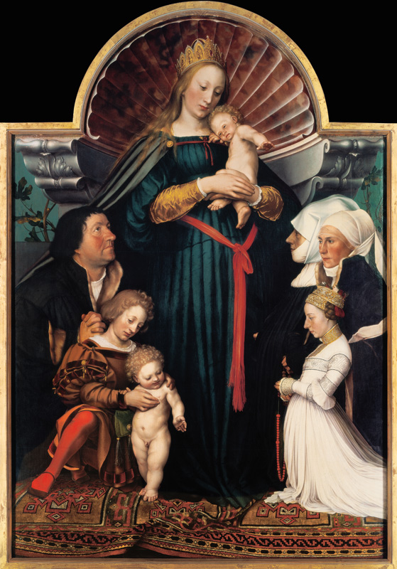 Madonna mit Kind und Stiftern (sogen Darmstädter Madonna) von Hans Holbein der Jüngere