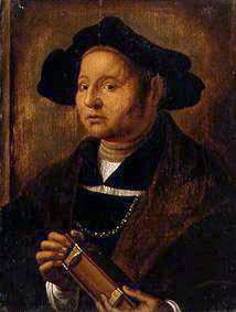 Bildnis eines Mannes mit Buch. von Hans Holbein der Jüngere