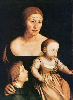 Holbeins Frau mit den beiden älteren Kindern 1528