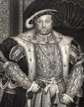 Portrait of King Henry VIII (1491-1547) from 'Lodge's British Portraits', 1823 (litho) 18th