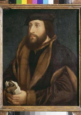 Unbekannter Mann mit Brief und Handschuhen Um 1540