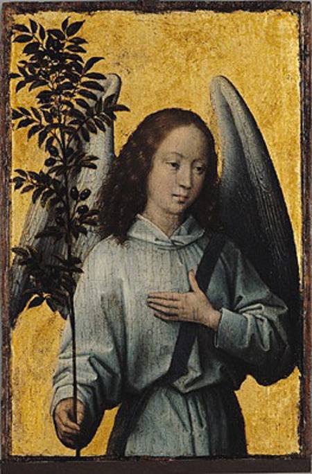 Angel Holding an Olive Branch von Hans Memling