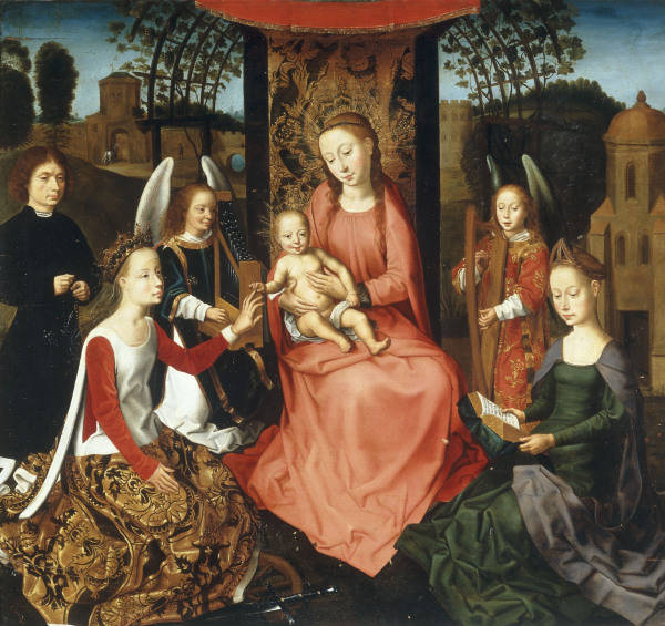 Memling-Kopie, Maria mit Kind, Katharina von Hans Memling