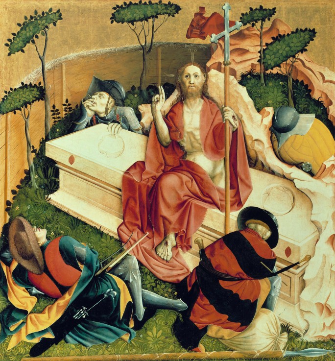 Die Auferstehung Christi. Flügel-Innenseite des Wurzacher Altars von Hans Multscher