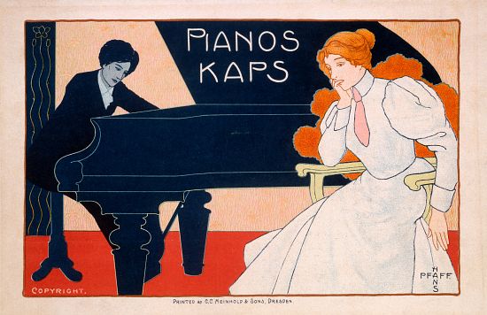 Advertisement for Kaps Pianos von Hans Pfaff