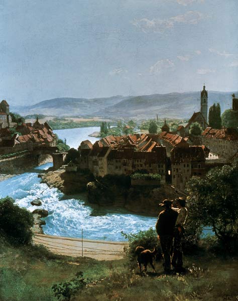 Hans Thoma / Rhine near Laufenburg, 1870 von Hans Thoma