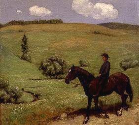 Reiter in weiter Landschaft. 1894