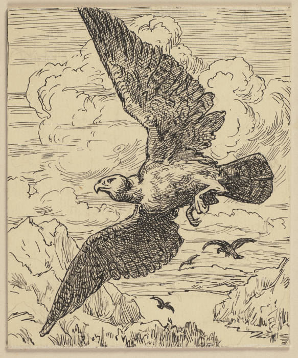 Zeichnung zur Fibel: Vogel von Hans Thoma