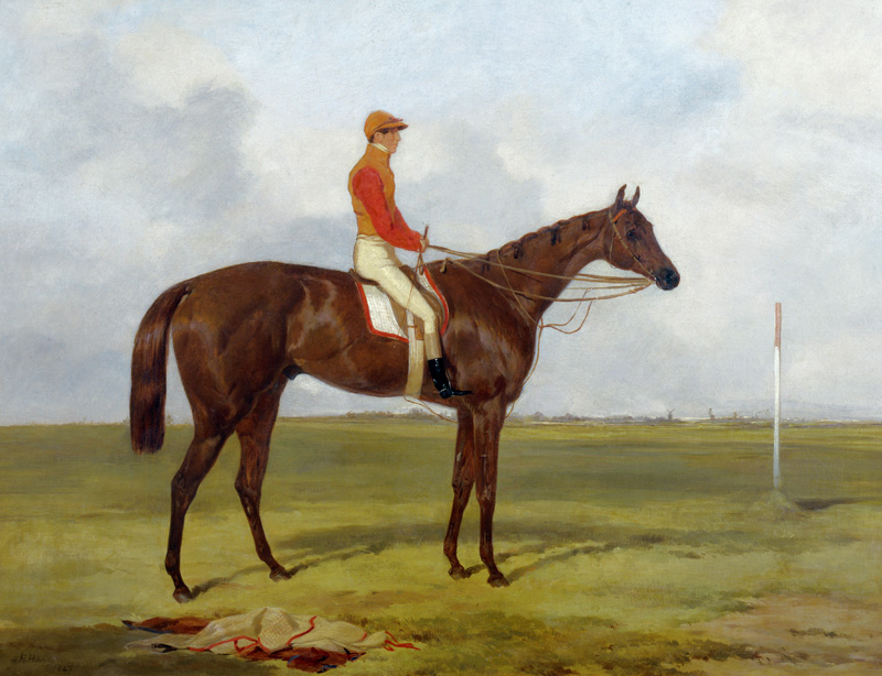 A Portrait of 'The Cossack', Winner of the 1847 Derby with S. Templeman Up von Harry Hall