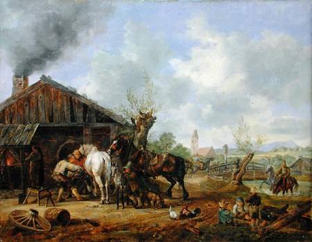 The Village Blacksmith von Heinrich Burkel