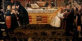 Die Reichung des Abendmahls. Predella des Altars in Schönberg/Elbe von Heinrich Göding d.Ä.