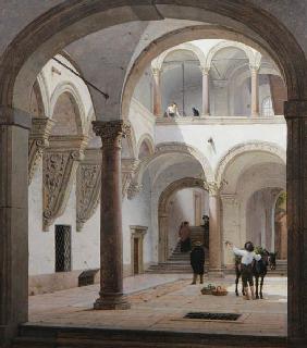 Courtyard of the Palazzo Fava, Bologna 1874