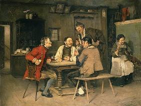 Kartenspiel im Dorfwirtshaus. 1886