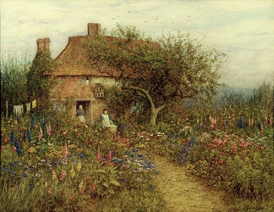 A Cottage near Brook, Witley, Surrey von Helen Allingham