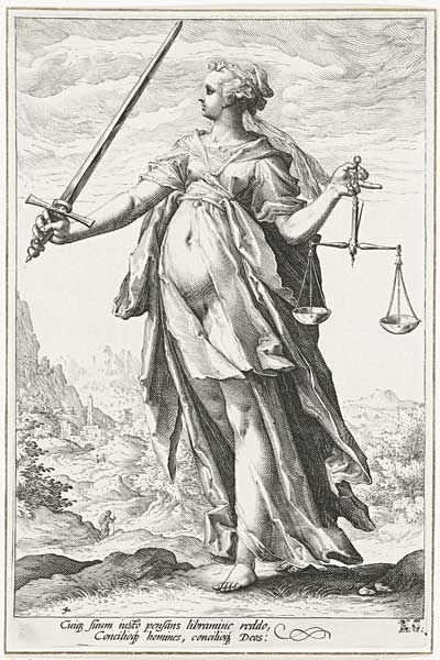Gerechtigkeit (Justiz) von Hendrick Goltzius