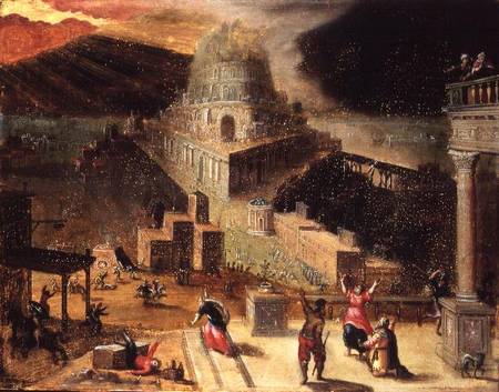 The Destruction of the Tower of Babel (panel) von Hendrick van Cleve