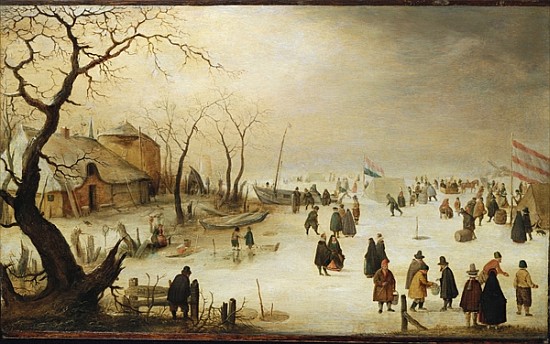 A Winter River Landscape with Figures on the Ice von Hendrik Avercamp