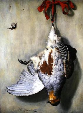 Trompe l'Oeil with Partridge, 1666 (oil on canvas) 1870