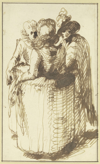 Drei Figuren in modischer Tracht von Hendrik Goudt