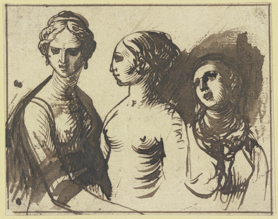Drei weibliche Halbfiguren von Hendrik Goudt