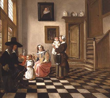 A Family in an Interior von Hendrik van der Burgh