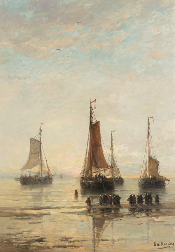 Vor Anker liegende Schiffe, Scheveningen von Hendrik Willem Mesdag