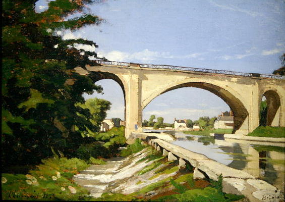 Le Pont Canal a Briare, 1888 (oil on canvas) von Henri-Joseph Harpignies
