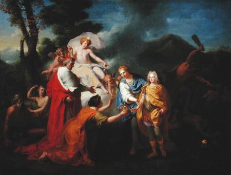 Allegory of the Recognition of Philippe de France (1683-1746) Duke of Anjou as King of Spain, 24th N von Henri Antoine de Favanne