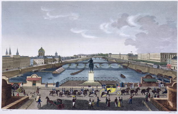 The Pont Neuf. c.1815-20 (colour engraving) von Henri Courvoisier-Voisin