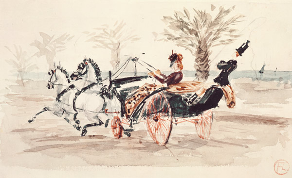 Ausfahrt im Zweispänner von Henri de Toulouse-Lautrec