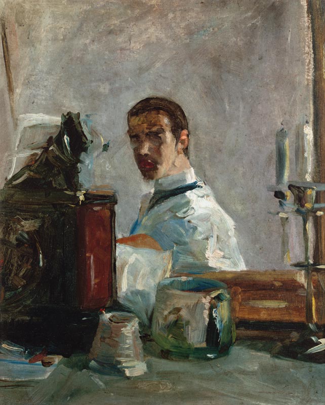 Selbstportrait vor einem Spiegel von Henri de Toulouse-Lautrec
