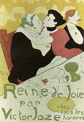 Plakat zum Buch "Reine de Joie" von Victor Joze 1892
