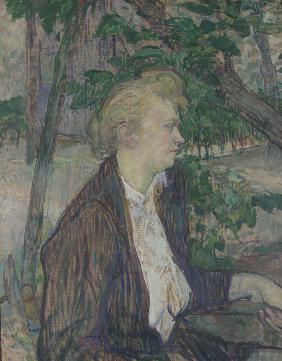 Sitzende Frau im Garten 1891