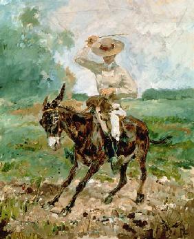 Raoul Tapie de Celeyran (1868-1937) on a Donkey