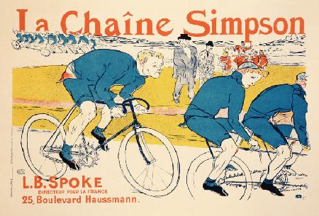 Reproduction of a poster advertising 'The Simpson Chain', Paris 1896