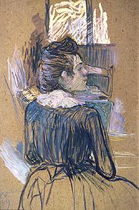 Frau vor einem Fenster 1889