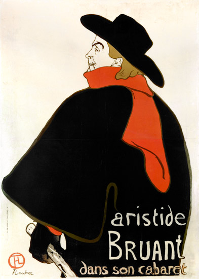 SAN/2970 Aristide Bruant dans son cabaret (poster) von Henri de Toulouse-Lautrec