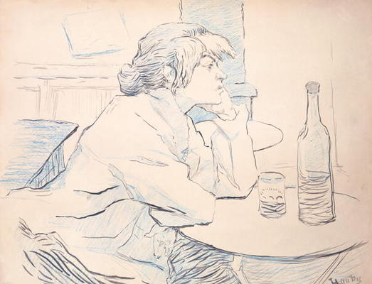 Woman Drinker, or The Hangover, 1889 (ink and coloured pencil) von Henri de Toulouse-Lautrec