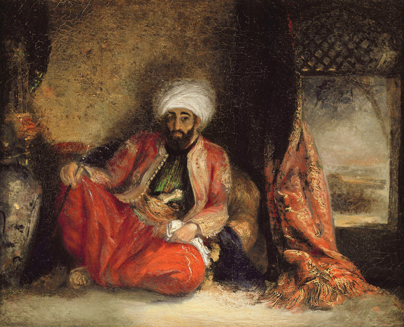 A Turk Smoking a Pipe von Henri Decaisne