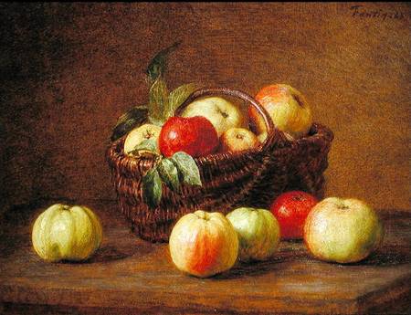 Apples in a Basket and on a Table von Henri Fantin-Latour