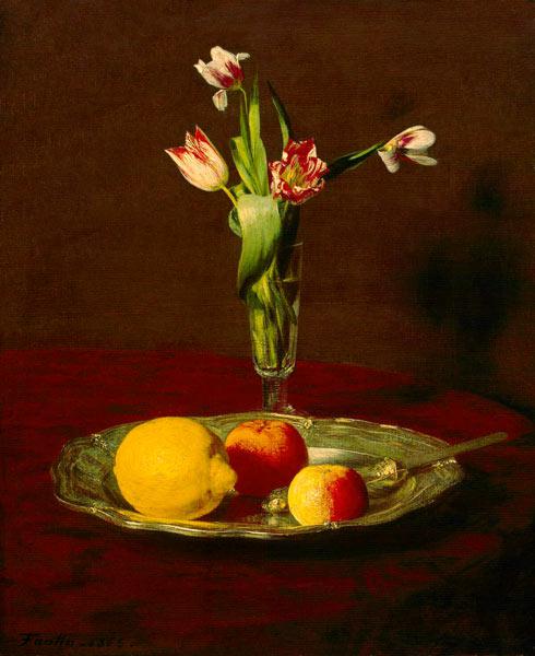 Zitrone, Apfel und Tulpen 1865