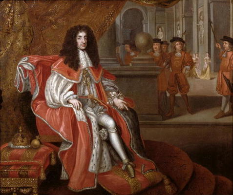 Charles II at Court (oil on canvas) von Henri Gascard